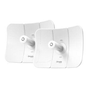 Alternative view of TP-Link Omada Beam Bridge 5 UR KIT (AC867) 5GHz 2-Stream IP65 Outdoor Wi-Fi 5 Wireless Bridge with 1GbE x1 (PoE+ 15.8W), interface 1 x 10M/100M/1000Mbps Gigabit Ethernet Port (RJ45); PoE In