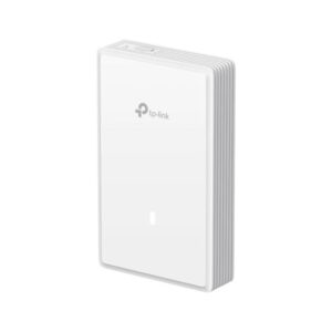 Alternative view of BE5000 Wall-Plate Dual-Band Wi-Fi 7 Access Point PORT:  Uplink: 1× 2.5G RJ45 Port; Downlink: 1× 2.5G RJ45 Port +2× 1G RJ45 Port SPEED:688Mbps at  2.4 GHz + 4324 Mbps at 5 GHz FEATURE: Compatible with US Standard Junction Box, 802.3 bt/at PoE, PoE Passthrough, 2× Internal Antennas, Bluetooth
