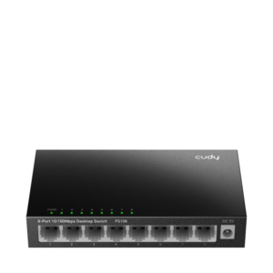Alternative view of CUDY 8-Port 10/100 Mbps Desktop Switch, 8 10/100M RJ45 Ports, Loop Detection, Metal Case, Power Saving, Plug & Play, Wall-Mount
