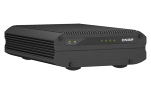 Alternative view of NAS QNAP I410X 4-Bay, CPU Intel® Atom® x6425E 4-core/4-thread Processor, RAM onboard 8GB (not expandable), 2.5" SATA SSD 6Gbps HDD (neincluse), LAN: 10 x 2.5GbE, Desktop, Adapter, garantie 3 ani