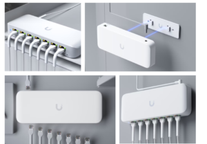 Alternative view of UBIQUITI 8 PORT GBE SWITC USW-ULTRA-210W, dimensiuni: 203 x 76 x 33 mm, Greutate: 320g, Interfata: 8 x 10/100/1000Mbps, 7 porturi POE, Capacitate Switch: 16Gbps, Buget POe 210W, adaptor POE 202W inclus.