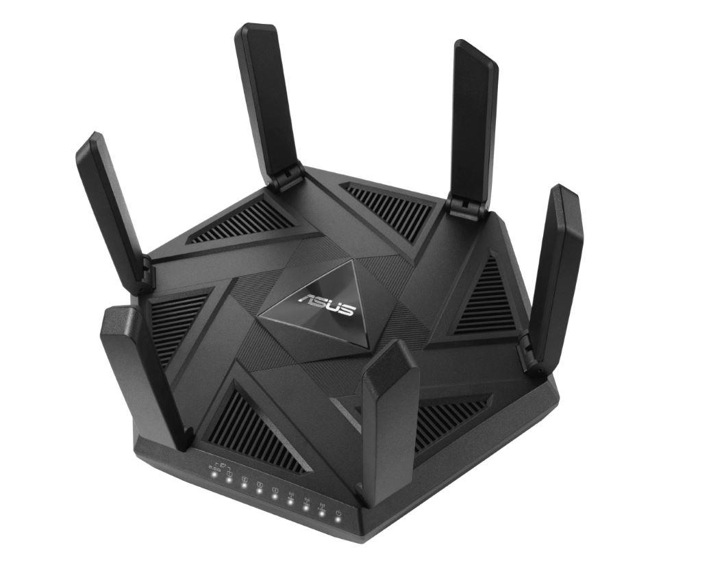 Router Wireless Asus RT-AXE7800, tri-band, WI-FI 6, , standarde reteaEEE 802.11a, IEEE 802.11b, IEEE 802.11g, WiFi 4 (802.11n) WiFi 5 (802.11ac), WiFi 6 (802.11ax), WiFi 6E (802.11ax), IPv4, IPv6 574+4804+2402 Mbps, 6 antene externe, Procesor: 1.7Ghz, 256mb ram, Tri-band Wi-Fi: 2.4 GHz / 5 GHz / 6 - imagine 9