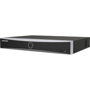 Alternative view of NVR Hikvision 8 canale 1U K Series AcuSense DS-7608NXI-K1(D); 1-ch@12 MP or 2-ch@8 MP or 4-ch@4 MP or 8-ch@1080p decoding capacity, H.265 +/H.265/H.264+/H.264, iesiri: HDMI/VGA, 1x SATA max 10TB pe HDD, alimentare: 12 VDC, 1.5 A, dimensiuni: 320 mm × 240 mm × 48 mm, greutate: 1kg.