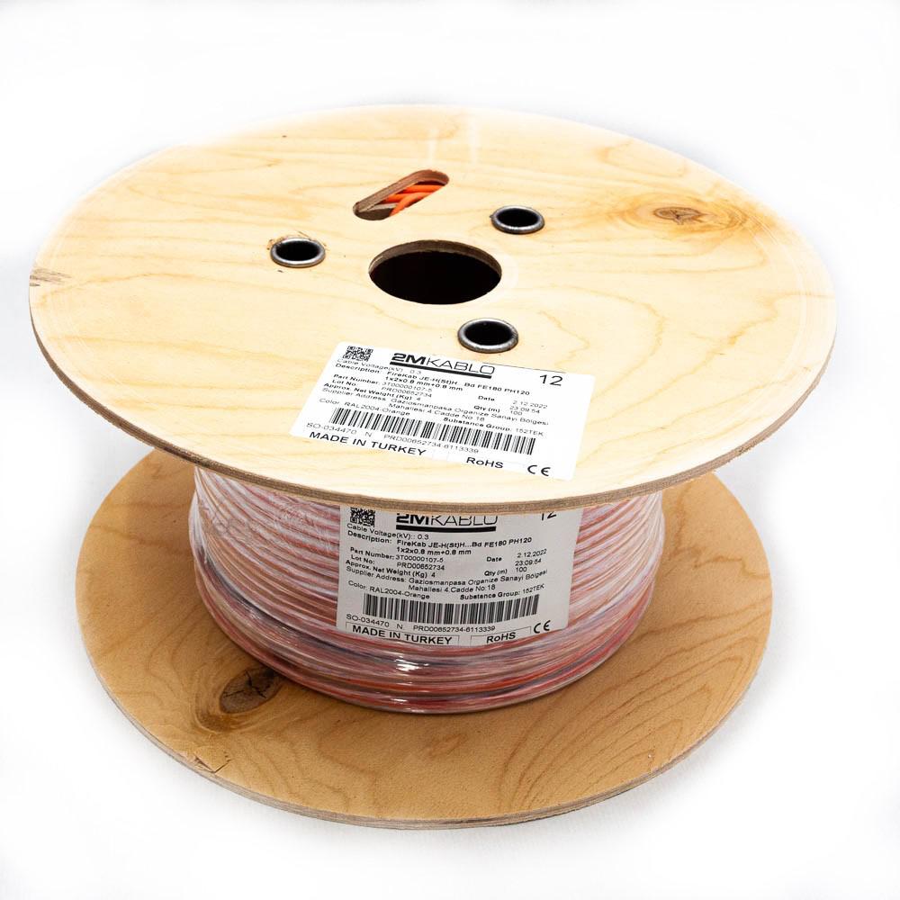 "Cablu incendiu JEH(St)H...Bd FE180 PH120 1x2x0.8 mm+0.8 mm , rezistenta la foc 120 minute, compatibilitate E30/E90producator 2M Kablo, cod: 3T00000107-100Diametru fir: 0.8mmConductor: perechi torsadate cu protectie din fibra de sticla, cupru 100%Culori fire: conform -VDE0815Manta: Halogen - imagine 4