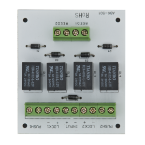 Alternative view of Modul electronic pentru doua usi cu incuietori tip fail-safe cu monitorizare sau buton.