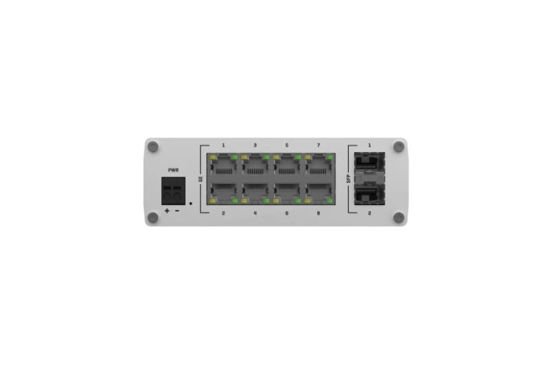 TELTONIKA INDUSTRIAL 8PORT UNMANAGED SWITCH TSW210, Interfata: 8 x ETH ports, 10/100/1000 Mbps, supports auto MDI/MDIX crossover, 2 x SFP ports, Standarde retea: 802.3i, 802.3u, 802.3ab, 802.3x, 802.3az, 802.3ad, Latime banda: 20 Gbps, Carcasa aluminiu, Dimensiuni: 132 x 44.2 x 95.1 mm, Greutate - imagine 5