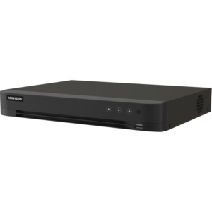 Alternative view of DVR Hikvision AcuSense 8 canale IDS-7208HUHI-M1/X/4A+8/4, compresie video: H.265 Pro+/H.265 Pro/H.265/H.264+/H.264, interfata BNC (1.0 Vp-p, 75 Ω), pana la 16 canalele camera IP, pana la 24-ch 1080P@30fps, 1x SATA max 12TB, alimentare: 12 VDC, 2 A, dimensiuni: 320 × 240 × 48 mm, greutate: 2kg.