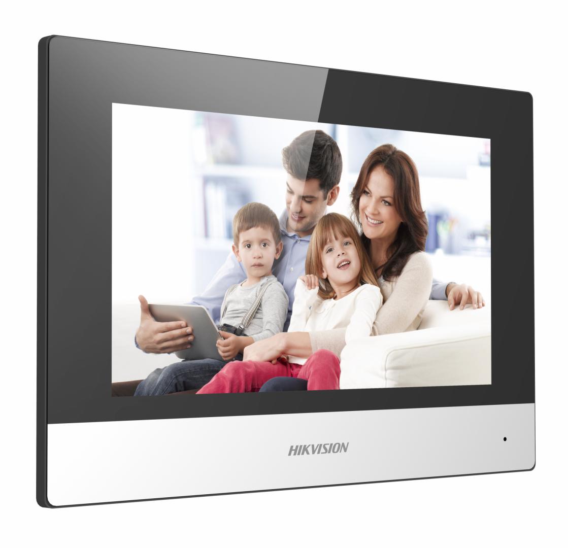 Monitor videointerfon WIFI modular 7" color Hikvision DS-KH6320-WTE1/EU;ecran LCD 7" color cu touch screeen, rezolutie ecran 1024 × 600; designmodern; Conectivitate: Retea wireless: Wi-Fi 802.11b/g/n; Network:10/100Mbps self adaptive network ; TCP/IP, SIP, RTSP; Comunicare audio videobidirectionala - imagine 4