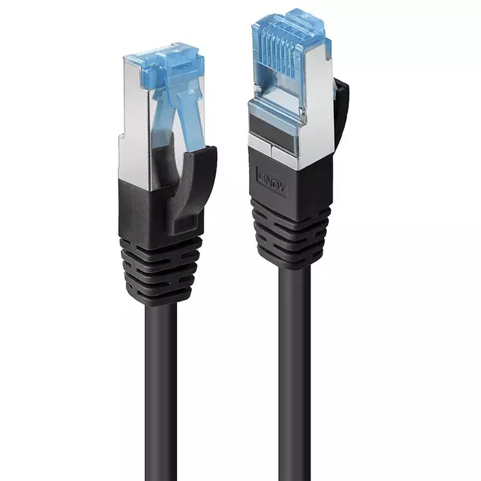 Cablu Lindy 1m Cat.6A S/FTP LSZH Network Cable, Black - imagine 3