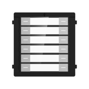 Alternative view of Modul de extensie videinterfon cu 12 butoane de apelare Hikvision DS-KD- K12; montaj aplicat sau ingropat (acesoriile de montaj nu sunt incluse), customizare afisare nume; iluminare pe timp de noapte; Conectare RS-485, Protectie: IP 65; Dimensiuni: 98.2 mm × 100.2 mm × 33.7 mm; Temperatura de
