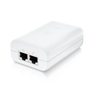 Alternative view of Ubiquiti POE External Injector, U-POE-AT, Output Voltage 48VDC @ 0.65A, Rated Voltage: 100-240VAC @ 50/60Hz, Efficiency 87+%, Delivers up to 30W of PoE.