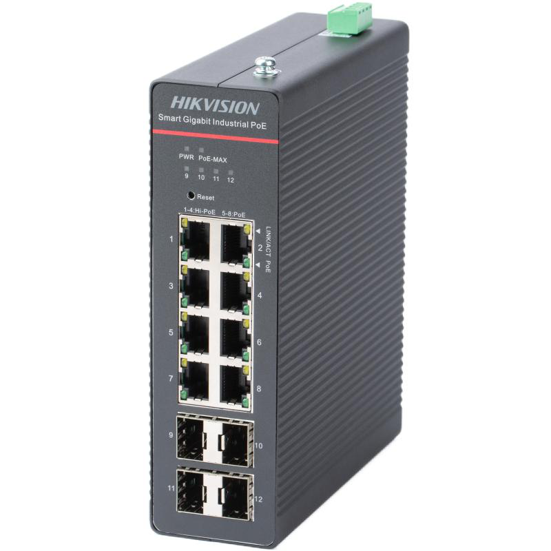 HK SWITCH POE 8 PORTURI SMART MANAGED 8 x Gigabit PoE RJ45 ports,4 x Gigabit SFP fiber optical ports Support 802.1Q VLAN Support 802.3bt Hi-PoE, Max. 90W for one port Support STP/RSTP/ERPS Loop prevention, storm control Support cable detection to locate failure Support SNMP, QoS, DHCP snooping 6 kV - imagine 3