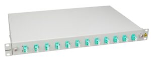 Alternative view of Splicebox, 4 fibre,LC,50/125?m OM3, culisant,19",1UV , ECO