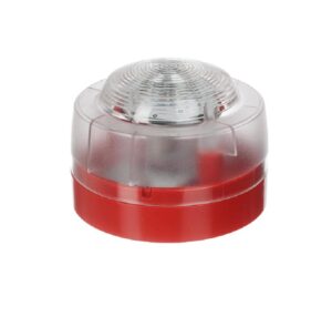 Alternative view of Honeywell Flash cu lentila transparenta;Tensiune de operare: 12 - 29 V DC; Consum: 26 mA @ 29 V dc; Rata flash: 0.5 Hz; Culoare LED: alb; Lentila: PC transparenta; Carcasa: PC-ABS rosu; Grad protectie: IP21C; Certificare: EN54-23; Temperatura de functionare: intre -25°C si +70°C; Umiditate: 93% ±3%