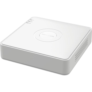 Alternative view of DVR Hikvision 8 canale DS-7108HGHI-M1/T, TURBO HD, BNC interface (1.0 Vp-p, 75 Ω), supporting coaxitron connection, pana la 10-ch IP camera inputs, intrari: HDTVI/CVI/AHD/IP/CVBS, 1SATA maxim 4TB, dimensiuni: 200 × 200 × 48 mm, greutate: 1kg.