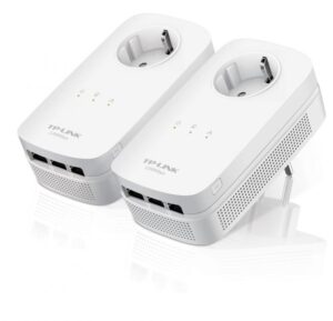 Alternative view of Tp-link AV1200 3-Port Gigabit Passthrough Powerline Starter Kit, 1200Mbps Powerline Datarate, Line-Neutral/Line-Ground 2*2 MIMO, 3 Gigabit Ethernet ports, HomePlug AV2, Green Powerline,  Plug and Play, Twin Pack