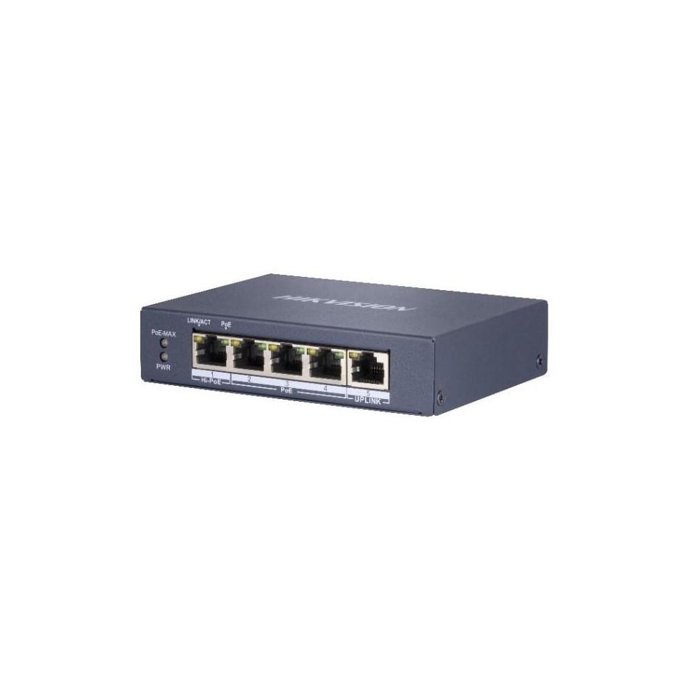 Switch Hikvision DS-3E0505HP-E, 5-port, fara management - imagine 2