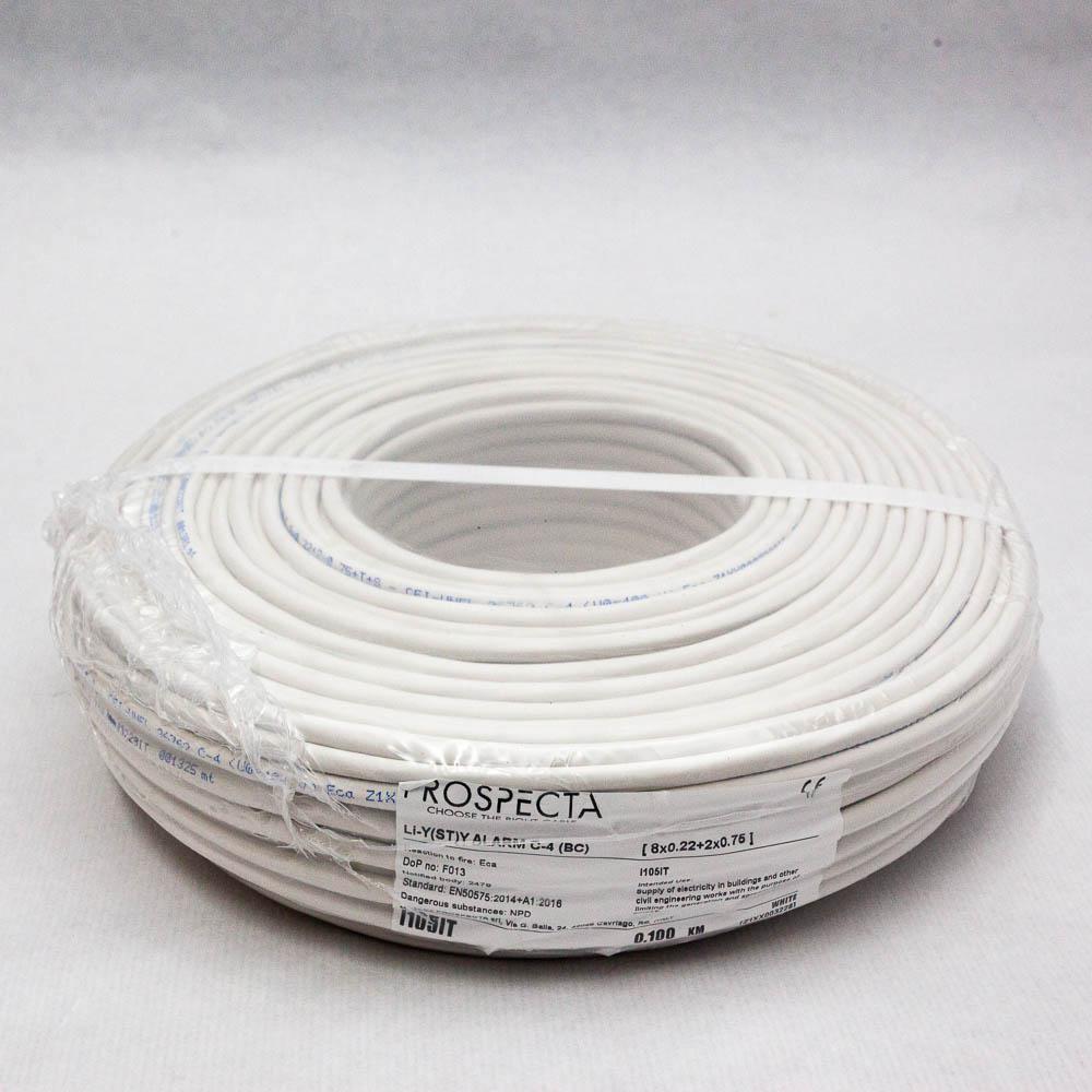 Cablu alarma 8 x 0.22 + 2 x 0.75 premium, cupru 100%, cod: I105ITLi-Y (ST)Y, made in Italy, utilizare pentru sisteme de alarma, manta exterioara PVC alb, ecranare: folie de aluminiu laminata, raza de curbura 10x diametru, Peak Operating Voltage 250, Voltage Rating Uo/U 400, Test Voltage 2000 - imagine 3
