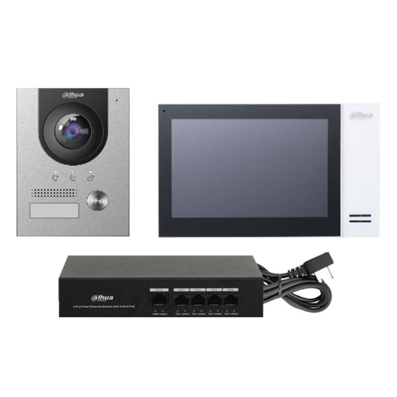 KIT Videointerfon Dahua KTP01-S2(F) Stație IP Vila > Panoul frontal din aluminiu anodizat. > Camera CMOS cu iluminare scăzută de 2 MP HD colorată de 168,6°. > Functie video interfon. > Oferă putere 12 VDC, 600 mA. > Aplicația pentru telefonul mobil, vorbiți cu vizitatorul sau deblocați ușa - imagine 2