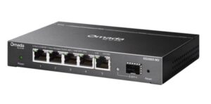 Omada 5-Port 2.5GBASE-T Easy Managed Switch with 1 10GE SFP+ Slot PORT: 5× 2.5G RJ45 Ports，1× 10G SFP+ Slot SPEC: Desktop Steel Case and Fanless FEATURE: Centralized Management by Omada SDN Controller, Omada App. Flow Control, Loopback Detection, Port Isolation, Port Mirroring, LAG, VLAN, IGMP
