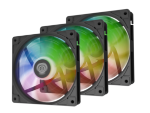 Ventilatoare GENESIS OXAL 120 ARGB NEGRU 3x120mm, 1150-1450 RPM, 42-46 CFM, 1.7 mmH2O, 3pin, 12VDC