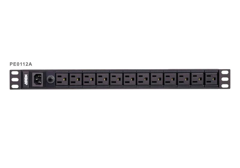 ATEN PE0112G; Tipuri de PDU: De bază, Capacitate portbagaj: 1U, Material carcasă: Aluminiu. Cantitatea Outlets: 12 ieșire(i) AC, Tipuri ieșire AC: Conector C13. Lungime cablu: 3 m. Tensiunea nominală de intrare: 100 -240 V, Maximă de curent: 10 A, Frecvență de intrare AC: 50 - 60 Hz. Certificare: CE