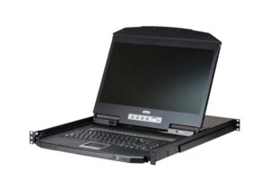 ATEN CL3108NX-ATA-AG; numar porturi: 8, Diagonala afișajului: 47 cm (18.5"), Ecran: LCD. Tastatură de tip port: USB, Mouse tip de port: USB, Video Type portul: VGA. Limbă tastatură: Engleză SUA, Schemei de tastatură: QWERTY. Tipul sursei de energie: AC, Curent de intrare: 1 A. Lățime: 480,6 mm