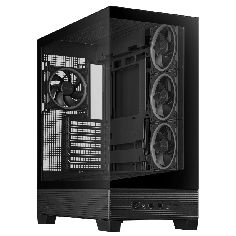 Carcasa ASUS A31 Plus TG ARGB BLACK, Mid Tower, Black