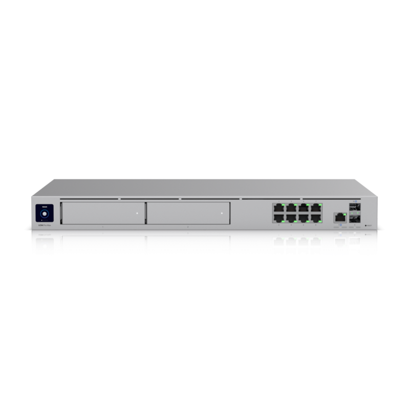 Ubiquiti UniFi Dream Machine PRO MAX, 2.0 GHz quad-core processor, Dual WAN Ports, One 10G SFP+ Port, 2.5G RJ45+ Port, 2x 3.5" HDD Bay for NVR Storage, 8 Gigabit RJ45 ports Advanced Security Gateway with Built-in Switch, Rackmountable. - imagine 4