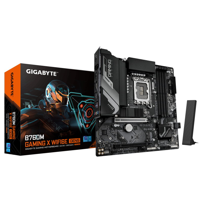 Placa de baza Gigabyte B760M Gaming X WiFi6E Gen5, LGA 1700, DDR5, Micro-ATX