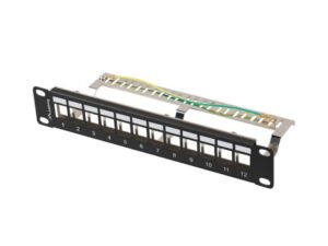 Alternative view of Patch panel gol 12 porturi 1U 10" FTP pentru module Keystone, negru  V2