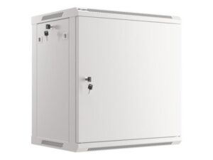 Dulap rack 19" perete 12U / 600x450 pentru auto-asamblare, cu ușă metalică, gri  (flat pack)