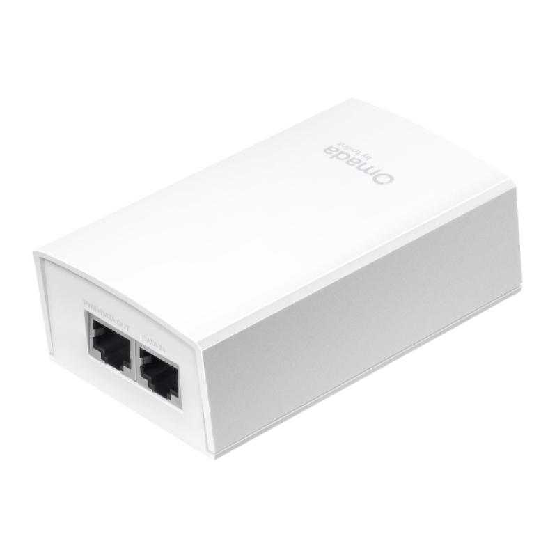 Omada 54V 30W 2.5G Passive PoE Adapter Port: 1× 2.5Gbps Passive PoE Port, 1× 2.5Gbps Non-PoE Port SPEC: 54V passive PoE supported, 30W PoE Power, Data and power carried over the same cable, Convenient wall-mounting design, 2.5G speed support, Plug-and-Play, Plastic Case