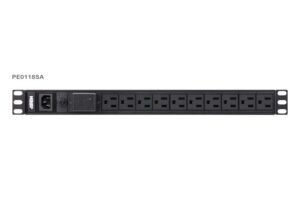 ATEN PE0118SG. Tipuri de PDU: De bază, Capacitate portbagaj: 1U, Material carcasă: Aluminiu. Cantitatea Outlets: 18 ieșire(i) AC, Tipuri ieșire AC: Conector C13, Priza de putere: IEC 320. Tensiunea nominală de intrare: 100-240 V, Maximă de curent: 10 A, Frecvență de intrare AC: 50-60 Hz. Lățime