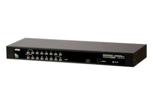KVM Switch Aten CS1316-AT-G. Tastatură de tip port: USB, PS/2, Mouse tip de port: USB, PS/2, Video Type portul: VGA. Tip HD: QXGA, Rezoluţia maximă: 2048 x 1536 Pixel, Interval scanare: 1,255 s. Culoarea produsului: Negru, Capacitate portbagaj: 1U, Material carcasă: Metal. Sursă de alimentare: DC