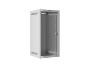 Dulap rack 10" perete 12U / 280x310 pentru auto-asamblare, cu ușă din sticlă, gri  (flat pack)