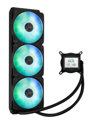 Cooler Procesor ASUS PRIME LC 360 LCD ARGB NEGRU, marime radiator 360mm, 3 ventilatoare ARGB, Viteza ventilatoare 2200 RPM +/- 10%, Suport AMD: AM4, AM5, suport INTEL: LGA 1851/115x/1200/1700, Airflow: 75.7 CFM, Nivel de zgomot ventilatoare: 37.6dBA