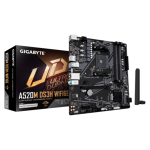 Placa de baza Gigabyte A520M DS3H WIFI6E, Socket AM4, DDR4, Micro-ATX