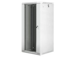 Dulap rack 19" perete 27U / 600x600 (flat pack) cu ușă din sticlă, gri  V2