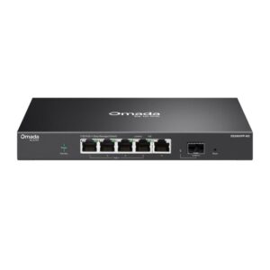Omada 5-Port 2.5GBASE-T and 1-Port 10GE SFP+ Easy Managed Switch with 4- Port PoE++ PORT: 4× 2.5G PoE++ Ports, 1× 2.5G Non-PoE RJ45 Port, 1× 10G SFP+ Slot SPEC: 802.3af/at/bt type3/bt type4, 120 W PoE Power, Desktop Steel Case and Fanless FEATURE: Centralized Management by Omada SDN Controller
