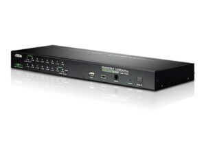 Switch KVM Aten, Raft pentru montat echipamente 1U Negru, Număr de calculatoare: 256, Tastatură de tip port: USB, PS/2 Mouse tip de port: USB, PS/2 Video Type portul: VGA, QXGA 2048 x 1536 Pixel, material carcasa metal, negru