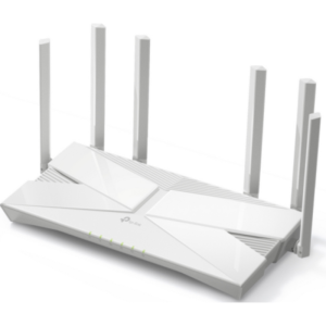 Alternative view of Router TP Link AX3000 Gigabit Wi-Fi 6, standarde IEEE 802.11ax/ac/n/a 5 GHz, WiFi speeds 5 GHz: 2402 Mbps (802.11ax, HE160), 2.4 GHz: 574 Mbps (802.11ax)