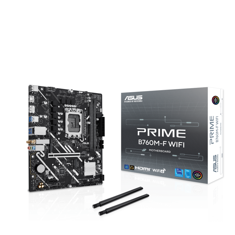Placa de baza ASUS PRIME B760M-F WIFI, Socket 1700, DDR5, Micro-ATX