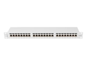 Alternative view of Patch panel 24 porturi 1U 19" Cat.6A FTP cu organizator cabluri, ecranat, gri