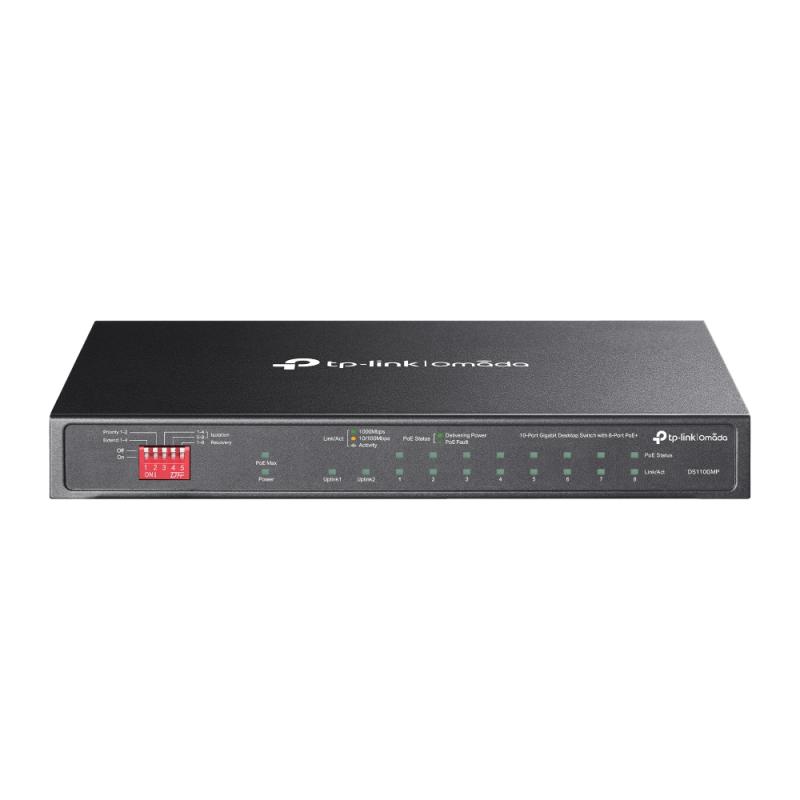 Omada 10-Port Gigabit Desktop Switch with 8-Port PoE+ PORT: 8× Gigabit PoE+ Ports, 2x Gigabit Non-PoE Ports, 1× Combo Gigabit SFP Slot SPEC: 802.3at/af, 123 W PoE Power, Desktop Steel Case FEATURE: Extend Mode for 250m PoE Transmitting, Priority Mode for Port1-2, Isolation Mode, PoE Auto Recovery - imagine 4