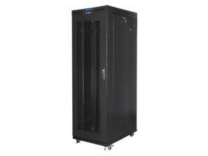 Cabinet rack Lanberg Free standing, size 19", ITC 27U, maximum static load 1200 kg, LCD panel, 6 slot uri pentru ventilatoare, greutate 111 kg, negru