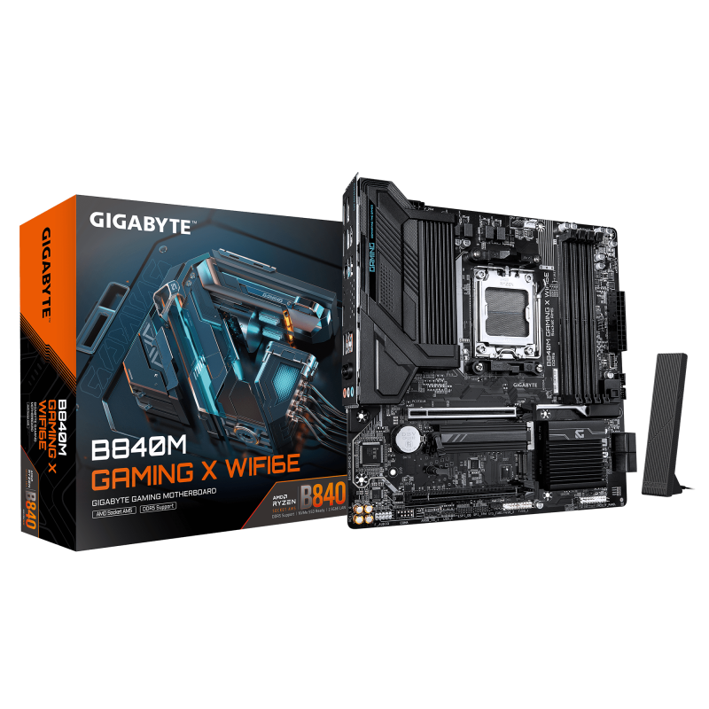 Placa de baza Gigabyte B840M GAMING X WIFI6E, Socket AM5, DDR5, Micro-ATX
