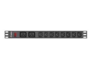 Alternative view of Unitate distributie alimentare PDU 19", 1U, 16A, 2 prize C19 si 8 prize IEC C13, negru, C20