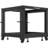 Rack deschis 19" 9U, 600x600–1100 reglabil, negru