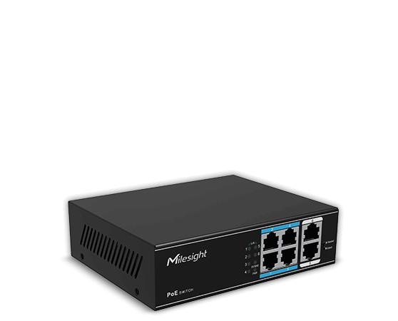 "Switch Milesight MS-S0208-GL; Porturi:8×100Mbps PoE ports (RJ45) +2×1000Mbps unlink ports; Maxim 30 W per port, Buget 120 W; Performanta: Switching capacity 11.8Gbps, Forwarding 4.17Mpps Alimentare: AC 100~240V, 50-60Hz, 2.2A; Dimensiuni: 195mm x 130mm x 40mm; Greutate: 0.7Kg."